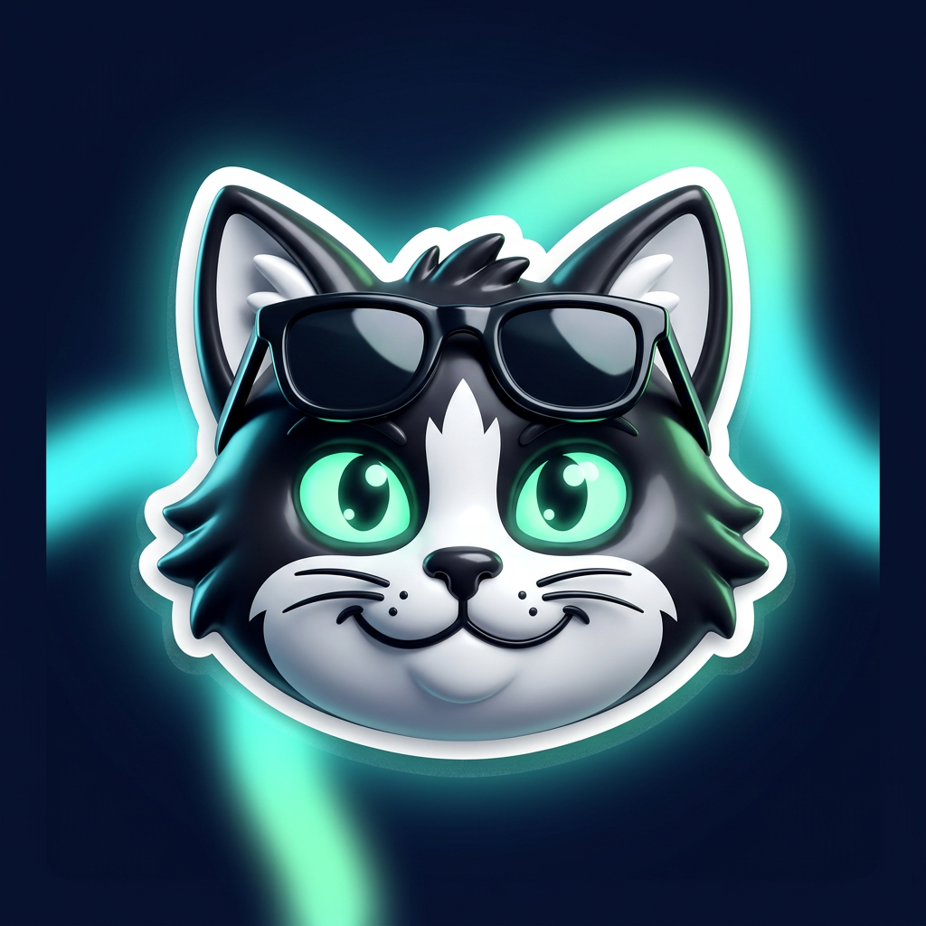 SolCat mascot smirking with sunglasses